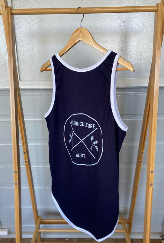 Navy shearing singlet