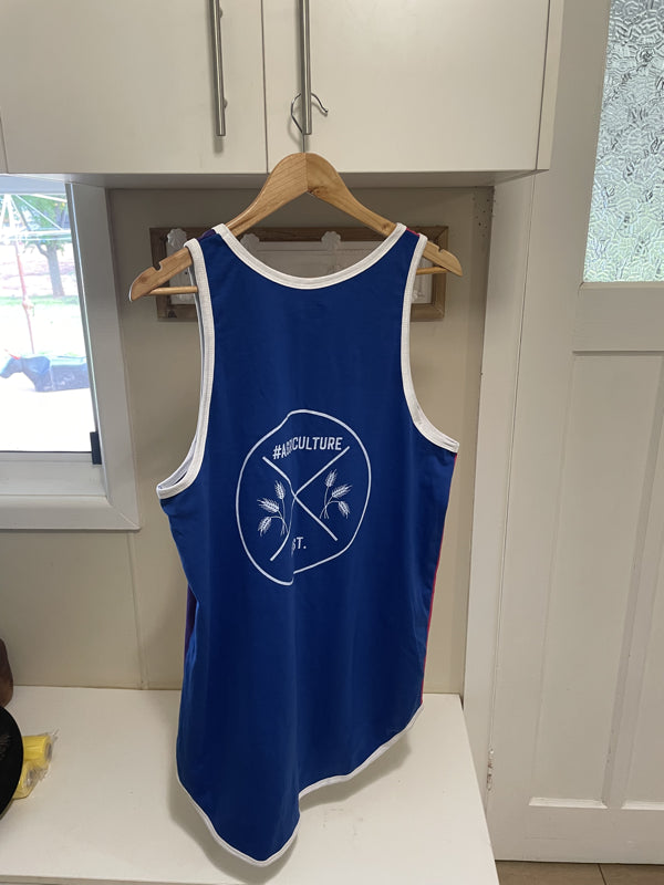 Pink, purple and royal blue shearer singlet